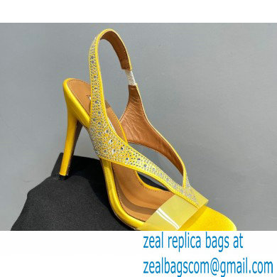 Aquazzura Heel 10.5cm Izzy Plexi Sandals Yellow 2023