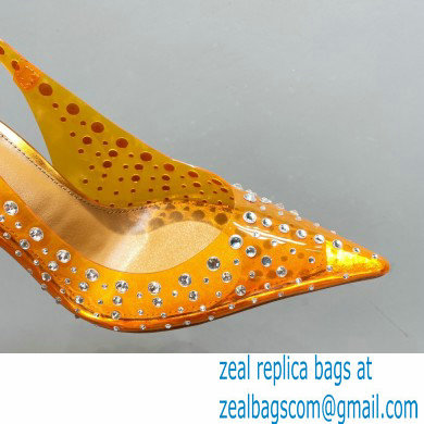 Aquazzura Heel 10.5cm PVC Starburst Crystal Slingback Pumps Yellow 2023