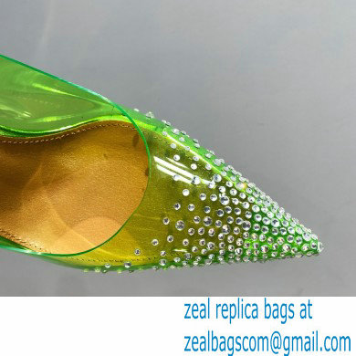 Aquazzura Heel 8.5cm PVC Yes Darling Crystal Slingback Pumps Green 2023