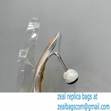 Aquazzura Heel 8.5cm PVC Yes Darling Crystal Slingback Pumps Silver 2023 - Click Image to Close