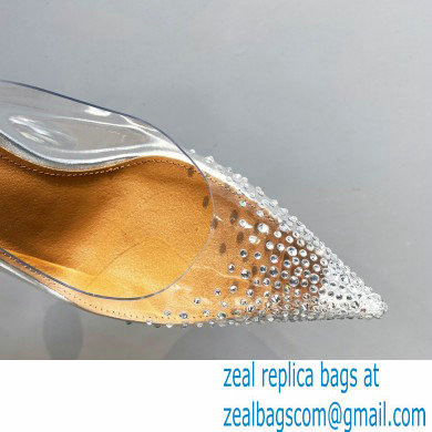 Aquazzura Heel 8.5cm PVC Yes Darling Crystal Slingback Pumps Silver 2023 - Click Image to Close