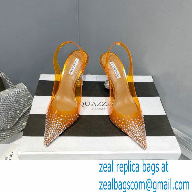 Aquazzura Heel 8.5cm PVC Yes Darling Crystal Slingback Pumps Yellow 2023