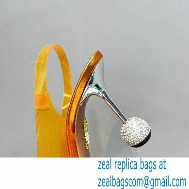 Aquazzura Heel 8.5cm PVC Yes Darling Crystal Slingback Pumps Yellow 2023 - Click Image to Close