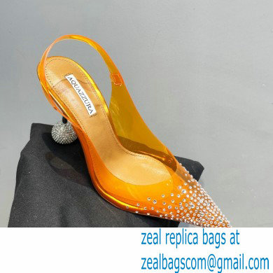 Aquazzura Heel 8.5cm PVC Yes Darling Crystal Slingback Pumps Yellow 2023