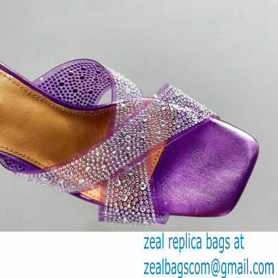 Aquazzura Heel 8.5cm Plexi Yes Darling Crystal Mules Purple 2023