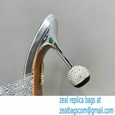 Aquazzura Heel 8.5cm Plexi Yes Darling Crystal Mules Silver 2023