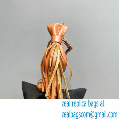 Aquazzura Heel 9.5cm Whip-It Fringe Leather Sandals Brown 2023