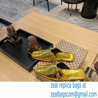 Balenciaga Heel 2.5cm Cosy Cagole Mules Gold 2023 - Click Image to Close