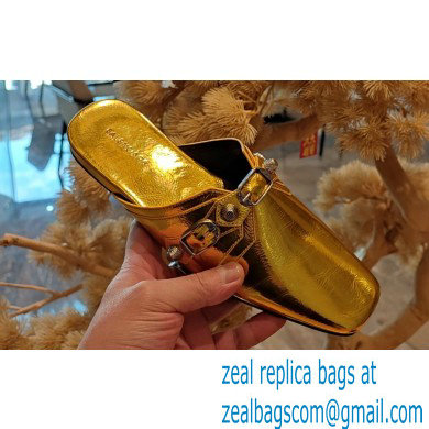 Balenciaga Heel 2.5cm Cosy Cagole Mules Gold 2023