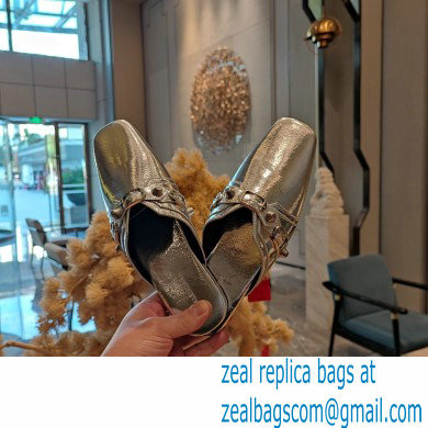 Balenciaga Heel 2.5cm Cosy Cagole Mules Silver 2023 - Click Image to Close