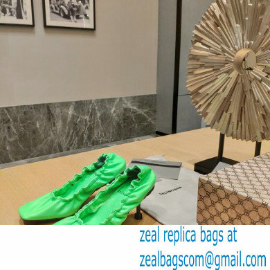 Balenciaga Heel Scrunch Knife leather Pumps Green 2023