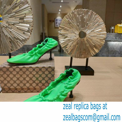 Balenciaga Heel Scrunch Knife leather Pumps Green 2023