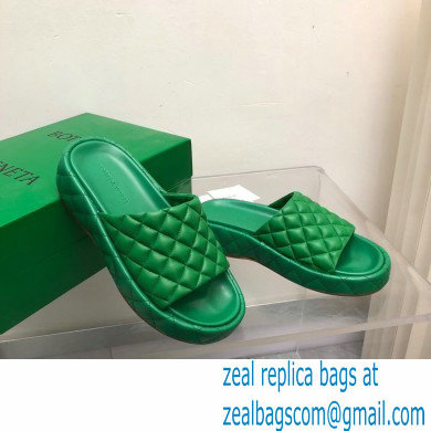 Bottega Veneta Padded Quilted leather flat Sandals Green 2023