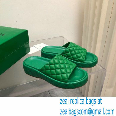 Bottega Veneta Padded Quilted leather flat Sandals Green 2023