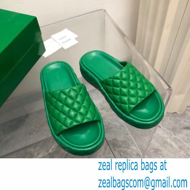 Bottega Veneta Padded Quilted leather flat Sandals Green 2023