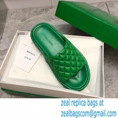 Bottega Veneta Padded Quilted leather flat Sandals Green 2023