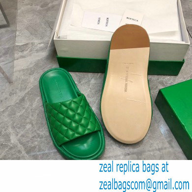 Bottega Veneta Padded Quilted leather flat Sandals Green 2023