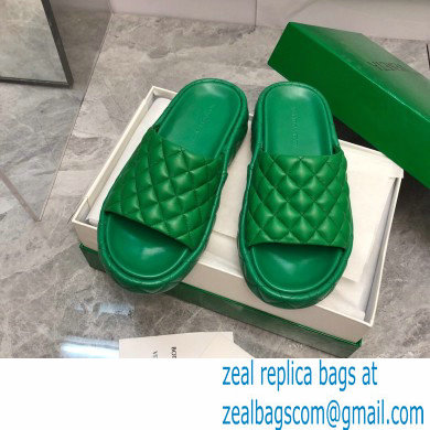 Bottega Veneta Padded Quilted leather flat Sandals Green 2023