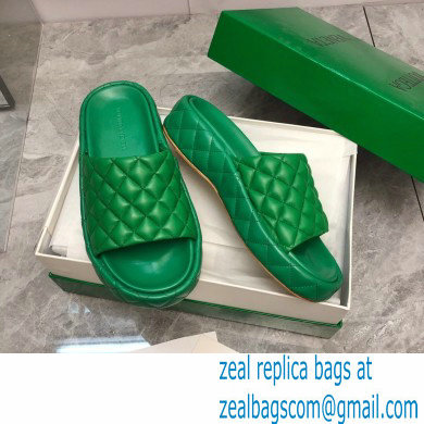 Bottega Veneta Padded Quilted leather flat Sandals Green 2023