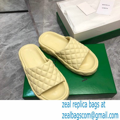 Bottega Veneta Padded Quilted leather flat Sandals Yellow 2023