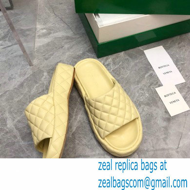 Bottega Veneta Padded Quilted leather flat Sandals Yellow 2023