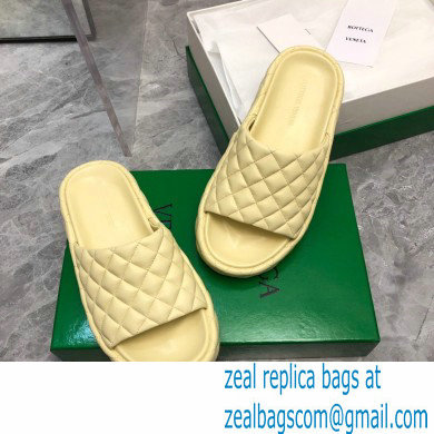 Bottega Veneta Padded Quilted leather flat Sandals Yellow 2023