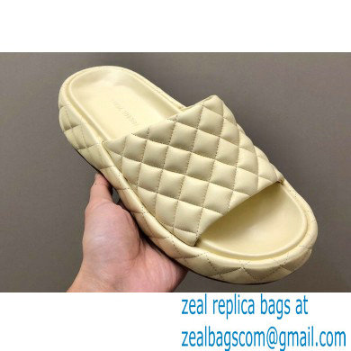 Bottega Veneta Padded Quilted leather flat Sandals Yellow 2023