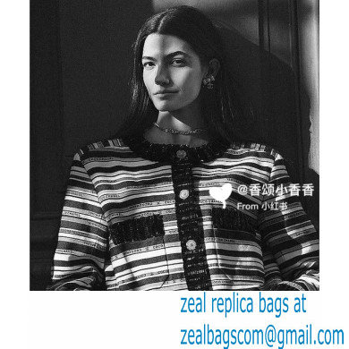 CHANEL MULTICOLOR STRIPED COAT 2022 FALL WINTER
