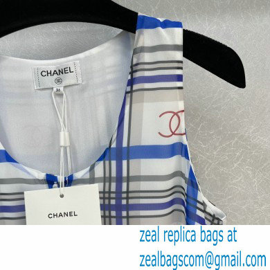 Chanel blue check dress spring 2023