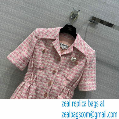 Chanel pink tweed dress spring 2023
