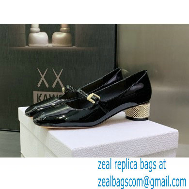 Dior Black Patent Calfskin and White Resin Pearls D-Shine Ballet Pump 2023 - Click Image to Close