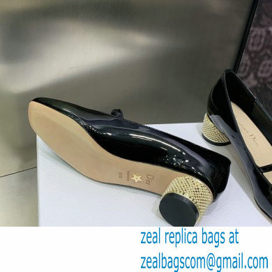 Dior Black Patent Calfskin and White Resin Pearls D-Shine Ballet Pump 2023