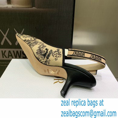 Dior Heel 6.5cm J'Adior Slingback Pumps in Hazelnut Toile de Jouy Embroidered Cotton 2023
