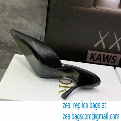 Dior Heel 8.5cm Chain and Star Pointed Toe Mules Black 2023