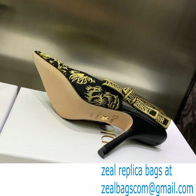 Dior Heel 9.5cm Black and Gold-Tone Velvet Embroidered J'Adior Slingback Pump 2023