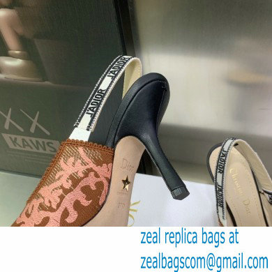 Dior Heel 9.5cm J'Adior Slingback Pumps in Antique Pink Brocart Embroidered Cotton with Gold-Tone Metallic Thread 2023