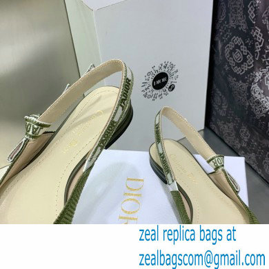Dior J'Adior Slingback Ballerina Flats in Green Embroidered Cotton 2023
