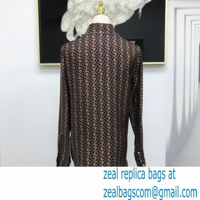 FENDI FF LOGO PRINTED SILK SHIRT 2023