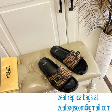 Fendi Feel slides with FF Baguette buckle Black/Brown 2023