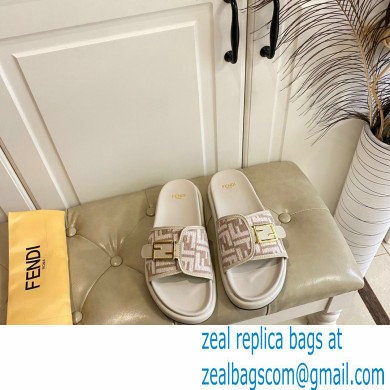 Fendi Feel slides with FF Baguette buckle White 2023