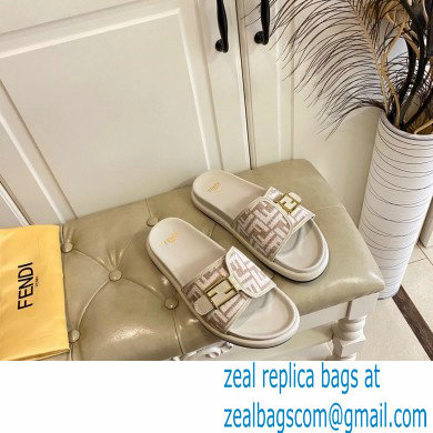 Fendi Feel slides with FF Baguette buckle White 2023