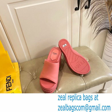 Fendi Leather platform 8.5cm Slides Pink 2023