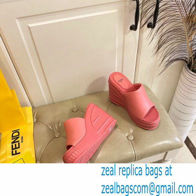 Fendi Leather platform 8.5cm Slides Pink 2023