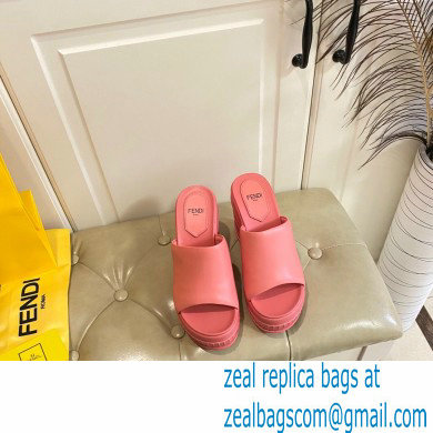 Fendi Leather platform 8.5cm Slides Pink 2023