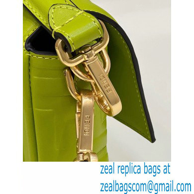 Fendi Nappa Leather Medium Baguette Bag Acid Green 2023