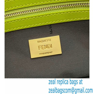 Fendi Nappa Leather Medium Baguette Bag Acid Green 2023