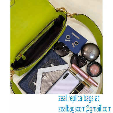 Fendi Nappa Leather Medium Baguette Bag Acid Green 2023