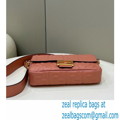 Fendi Nappa Leather Medium Baguette Bag Dark Pink 2023