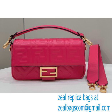 Fendi Nappa Leather Medium Baguette Bag Fuchsia 2023