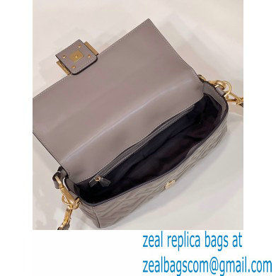Fendi Nappa Leather Medium Baguette Bag Gray 2023